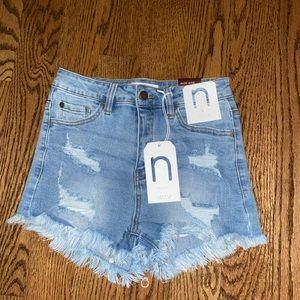 high rise jean shorts